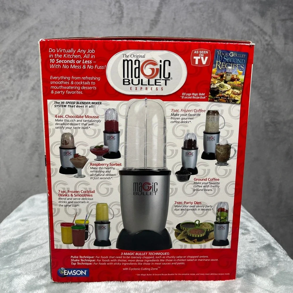Magic Bullet Express Blender Mixer System Silver 17 Piece Set MB1001